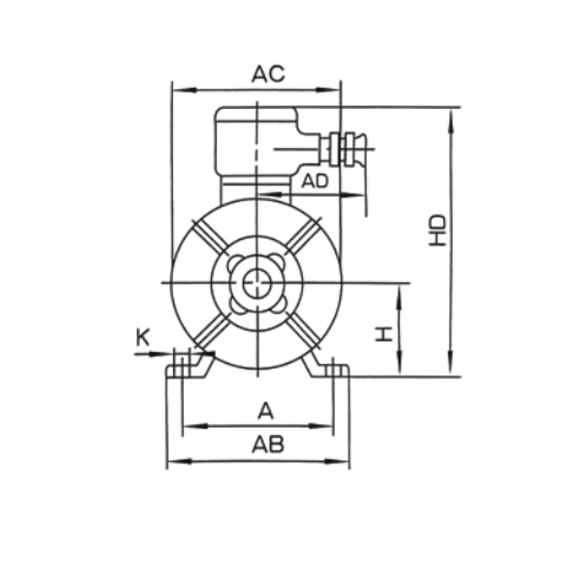 機(jī)座帶底腳、端蓋上無(wú)凸緣的電動(dòng)機(jī)(B3)